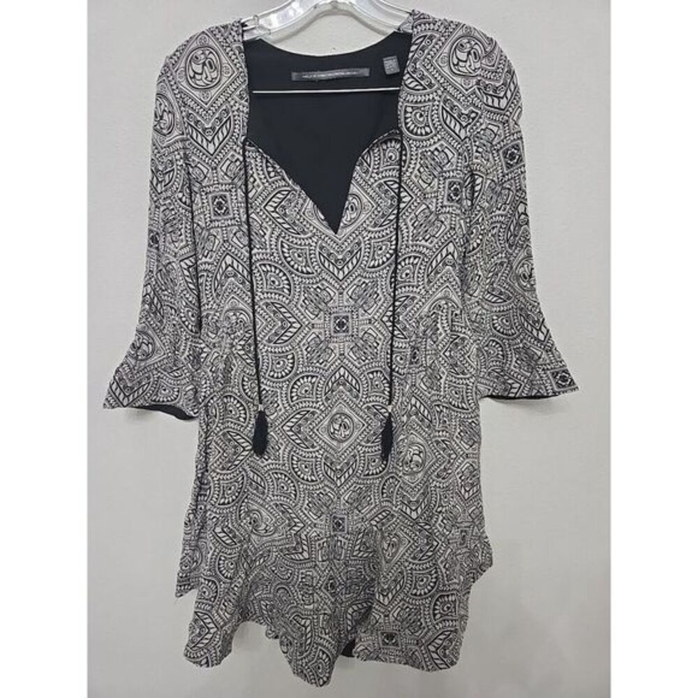 Twelfth Street by Cynthia Vincent Womens Tribal Midi Dress Grey Size Small Rayon